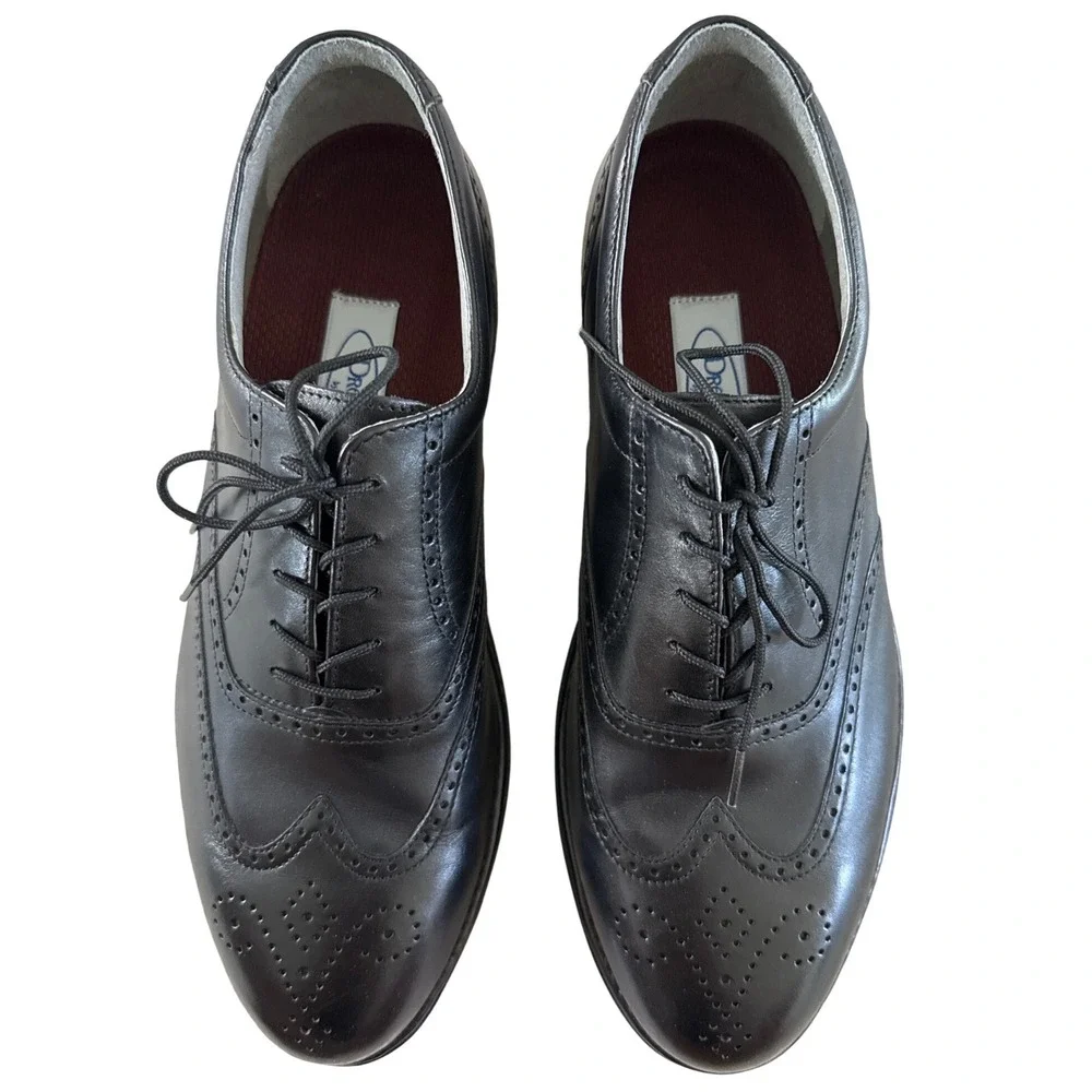Rockport DresSports Mens 9W Wide Black Leather Wingtip Brogue Oxfords M3678 NIB